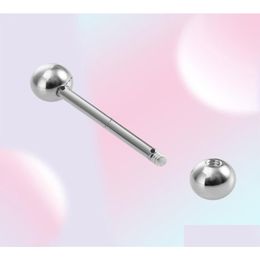 Tongue Rings 1Pc 925 Sterling Sier Round Straight Barbell For Women 16Mm Nipple 14G Hypoallergenic Piercing Fine Jewelry1844807 Drop D Otbg7