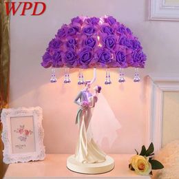 Table Lamps WPD Contemporary Wedding Lamp Personalized And Creative Rose Living Room Bedroom Bedhead Decorative