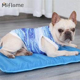 Miflame Summer Pet Cool Tank Top Breathable Pet Cat Cold Feeling Heatstroke Prevention Cooling Suit French Bulldog Clothes 240422