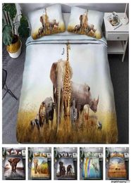 Style Bedding 3d Digital Elephant Printing 23pcs Duvet Cover Set Single Twin Double Full Queen King Bedroom Decor20947972087232