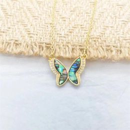 Pendant Necklaces Abalone Shell Butterfly Necklace