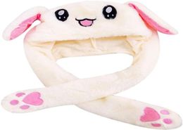 Rabbit Hat Plush Animal Ear Hat Moving Ears Pressing with Airbag Cap for Cosplay Plush Attractive Toys Birthday Gift Bunny Hat6218540
