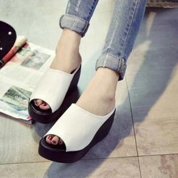 Slippers Summer Slip On Women Wedges Sandals Platform High Heels Fashion Open Toe Ladies Casual Shoes Comfortable Zapatos Para Mujer