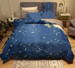 Duvet Cover New Big Brand Pure Cotton Bedding Fashion Brands Cross-Border Four-Piece Set Wholesale Machine Washable