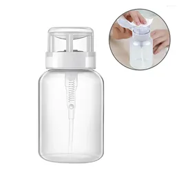 Storage Bottles 200ml Push Down Empty Pump Dispenser For Nail Polish Remover Alcohol Clear Bottle