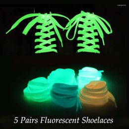 Shoe Parts 10pcs Luminous Shoelaces For Kids Sneakers Laces Glow In The Dark Night Fluorescent Lace Women Men Shoes Accesories