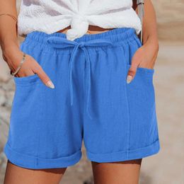 Women's Shorts Casual Womens Solid Straight Leg High Waist Sports Loose Pants Fashion Summer Daily Streetwear Beachwear Trousers Belt