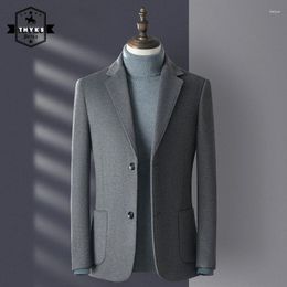 Men's Suits Autumn High Quality Wool Blazer Mens Casual Business Windproof British Style Jackets Male Slim Fit Solid Fashion Coats