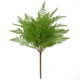 Decorative Flowers 17 Leaves Feel Soft Glue Fern Persian Grass Green Bundle Simulation Plant Wall Matching Material