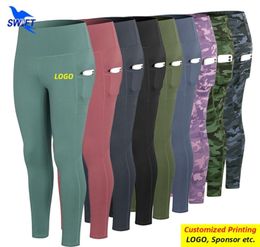 Sexy Push Up Camo High Waist Running Tights Women Elastic Gym Fitness Yoga Pants Quick Dry Sports Leggings Bottoms Customised 22077628900