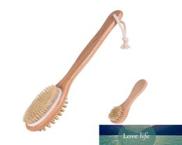 2Pcs Set DoubleSided Bath Body Brush Natural Bristles Long Handled Shower Back Scrubber Brush3775018