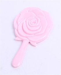 Rose Shape Hand Held Mirror Vintage Hairdressing Flower Makeup Beauty Dresser Gift Mirror for Makeup Hand Mirror with Handle Whole3369649