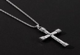 Vine Goth Pendant Necklaces Jewelry Charm Antique Silver Color Religious Necklace Women Men Chains3946522
