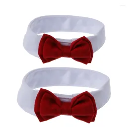 Dog Apparel Adjustable For Cat Bow Tie Collars Collar Big Red White Drop