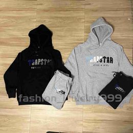 Mens Hoodies Sweatshirts Hiphop Mens Hoodie Trapstar Tracksuit Rainbow Hooded Embroidery Plush Letter Men and Women Sportswear Suit Zipper Trousers Representdes