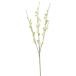Decorative Flowers Artificial Silver Willow Fruit Office Home Decoration 3-prong Indoor Outdoor Imitation And Plants Fake Plant