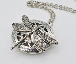 5pcs Jewellery Diffuser Lockets Necklace For Women Christmas Gift Vintage Hollow Locket With Dragonfly XL5113779071