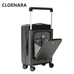 Suitcases COLENARA 20"22"24"26" Inch High Quality Suitcase Front Opening Laptop Boarding Case ABS PC Trolley Rolling Luggage