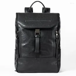 Backpack High Capacity Feature Businessmen 15.6 Laptop School Bag Casual Travel Mens Genuine Leather Bags For Men Mochila