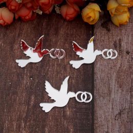 Party Decoration 5pcs Pigeon Prayer Tags With Cross Wedding Baby Baptism Ring Sign Church Favours Decor Guest Gifts