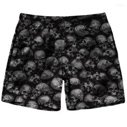 Men's Shorts Men Gothic Beach 3D Printed Dollars Human Skull Short Pants Trendy Street Outdoor Breathable Sports Board