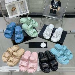 Sandals Dad sandals Designer Women Sandals real Calf leather Womens Slides luxury sandal Beach circular and Dust bag Jelly quilted Platform Summer size 35-42