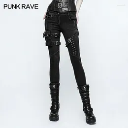 Women's Pants Punk Rave Women Tight Black Rock Heavey Metal Sexy Skinny Jean K295