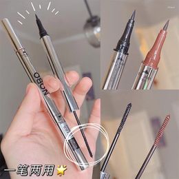 Decorative Figurines Double-Headed Mascara Liquid Eyeliner Combination Set Extremely Tiny Brush Head Black Brown