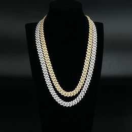 Hot-Sale Necklace HIP HOP Style Sterling Sier 12Mm Width Full Of Moissanite Cuban Link Chain