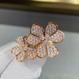 VC Diamond Clover Ring Кольцо женская розовая подвеска для ювелирных украшений