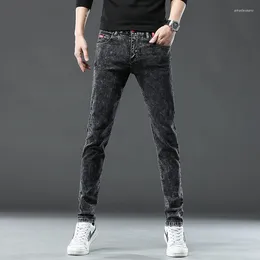 Men's Jeans Brand Design Korean Male Denim Black Blue Cotton Men Pants Stretch Slim Fit Daily Dropship Trousers Casual Cool