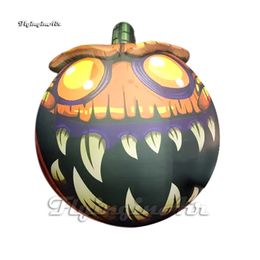 wholesale Scary Large Inflatable Jack-o-lantern Illuminated Evil Smiling Halloween Pumpkin Head Balloon With Vine For Yard Decoration