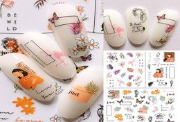SheetNail Sticker Flower And Letter Pattern Adhesive Transfer Sticker DIY Nail Art Decorarion5364091