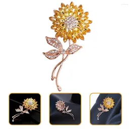 Brooches Sunflower Scarf Brooch Pin Aesthetic Rhinestones Backpack Alloy Lapel