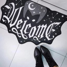 Carpets Gothic Black WELCOME BAT DOOR MAT Non-slip Rug Doormat Carpet Bedroom Living Room Home Outdoor Gift Anime