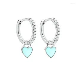 Hoop Earrings CANNER Heart Cute Candy Neon Colour Silver Golden Enamel Charm Drop Earring For Girls Party Jewellery