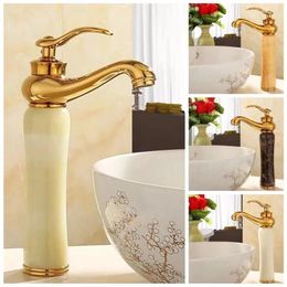 Bathroom Sink Faucets Marble Basin Faucet And Cold Jade Taps Full Copper Golden Lavatory Stone