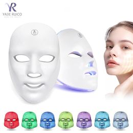 Facial 7color Led Mask Pon Skin Rejuvenating and Firming Wrinkle Removing Acne Regeneration Care Tool 240430