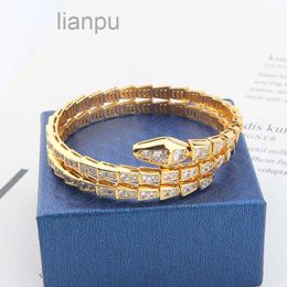 18k gold plated snake bangle bracelets for women men charm infinity diamond tennis cuff bracelets Luxury designer jewelry Fashion Party Wedding gifts couple girls