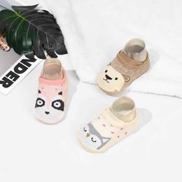 Kids Socks 3pairs cute socks and shoes with cartoon animal patterns for boys and girls non slip socks with glue fashionable floor socks f Y240504