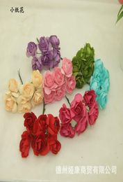 144pcs 35cm Imitation Mulberry Paper Flowers DIY Artificial Scrapbooking Rose Bouquet for Garland Corsage Box Wedding Decoration 2376240