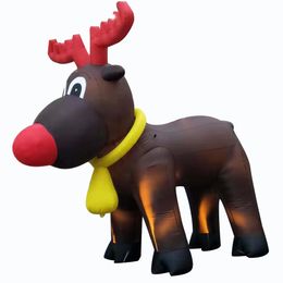 カスタマイズされたクリスマス装飾バルーンインフレータブル雪だるまサンタ鹿の黄色いアヒルとフェスティバルのための赤い帽子の冬のキャラクター