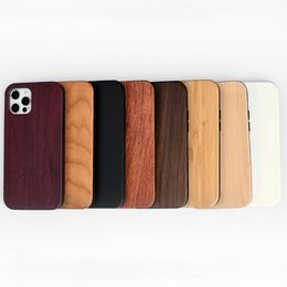 iPhone 15 14 Pro Max Phone Case Blank for Apple 13 12 Samsung Galaxy S24 S23 S22 Plus Note 20 Ultra Solid Wood Bamboo TPU Full Body Flush Edge Back Bumper Cover Coque Fundas