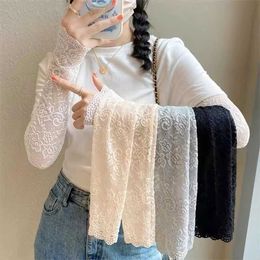 Sleevelet Arm Sleeves Summer Lace UV Solar Cover Womens Long Finger Fingerless Gloves Driving Elastic Sunscreen Injury Sexy Wrist Q240430