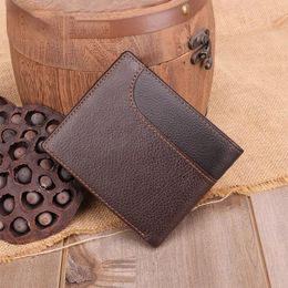 Wallets Wallet For Men Top Grade Cow Leather Short Style Fashion Vintage Cowhide Male Purse Business