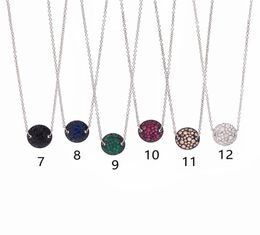 Designer Jewelry gemstone style gorgeous colors mushroom round pendant necklace women colorful diamond necklace wedding dress jewe1452160