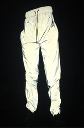 Reflective Pants Men 2020 Brand Hip Hop Dance Fluorescent Trousers Casual Harajuku Night Sporting Jogger Grey Plus Size X11165129395