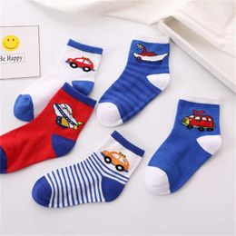 Kids Socks 5 Pairs/Lot Autumn Winter Kids Cotton Socks Boy Girl Fashion SportS Soft Socks Baby Cute Breathable Toddler Socks Children CN Y240504