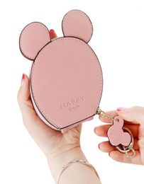 Coin Purses XZXBBAG PU Leather Cute Mouse Big Ears Women039s Kawaii Zipper Change Purse Wallet Girls Cartoon Key Small Pouch Ba1312549