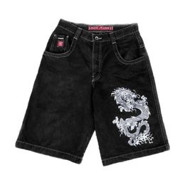 hip-hop retro men patterned printed shorts Y2K loose casual Harajuku Gothic casual street clothing sweatpants 240425